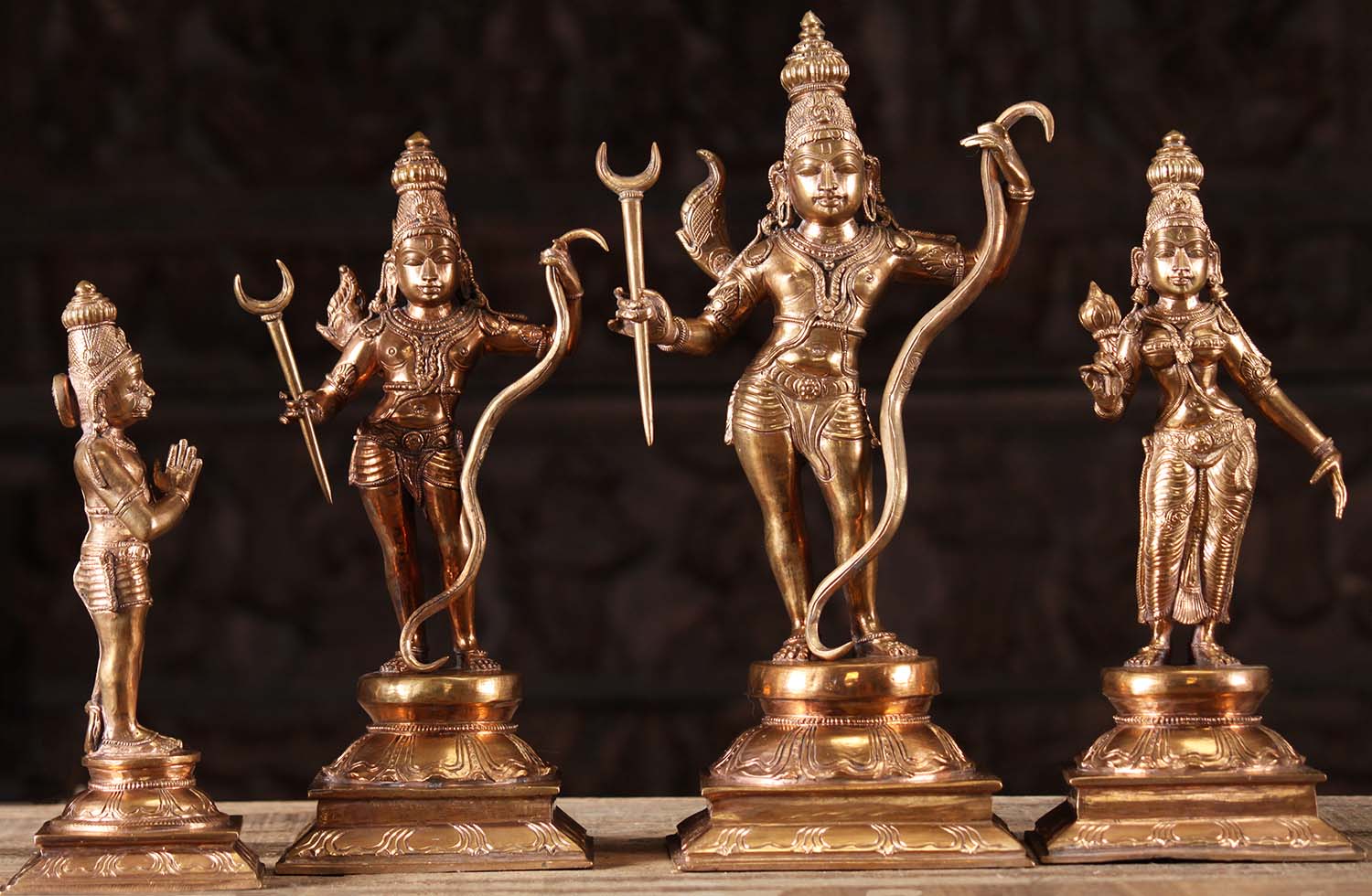 SOLD Bronze Lord Rama Statue Set with Hanuman 13