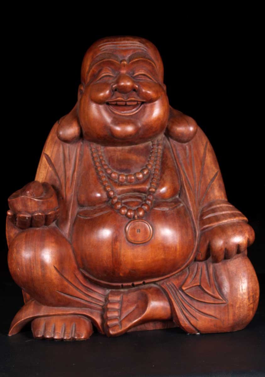 Fat & Happy Wood Buddha 20"