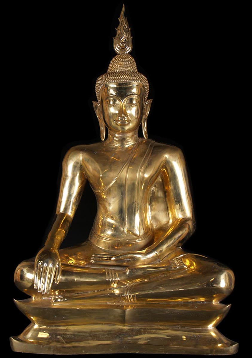 Large Golden Uttong Thai Style Buddha Statue 52"