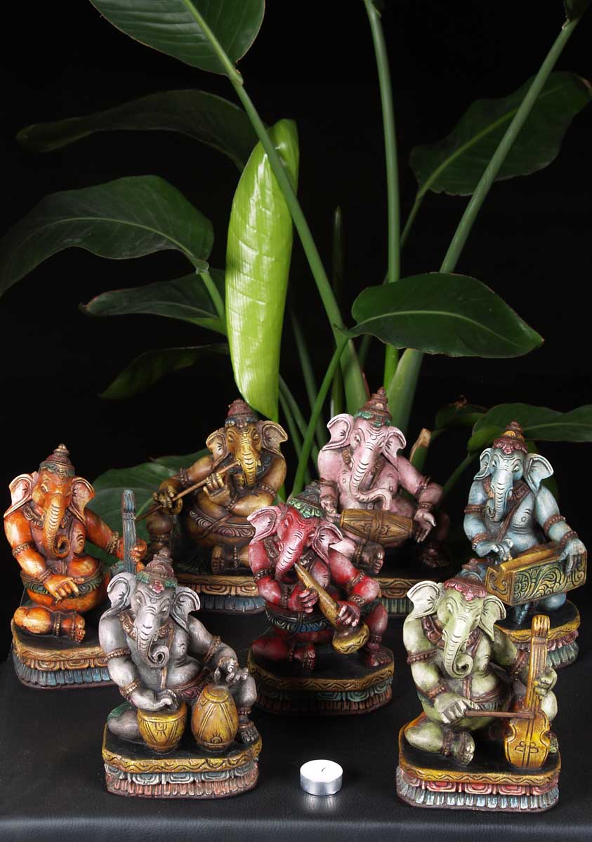 Wooden Musical Ganesh Set 9"