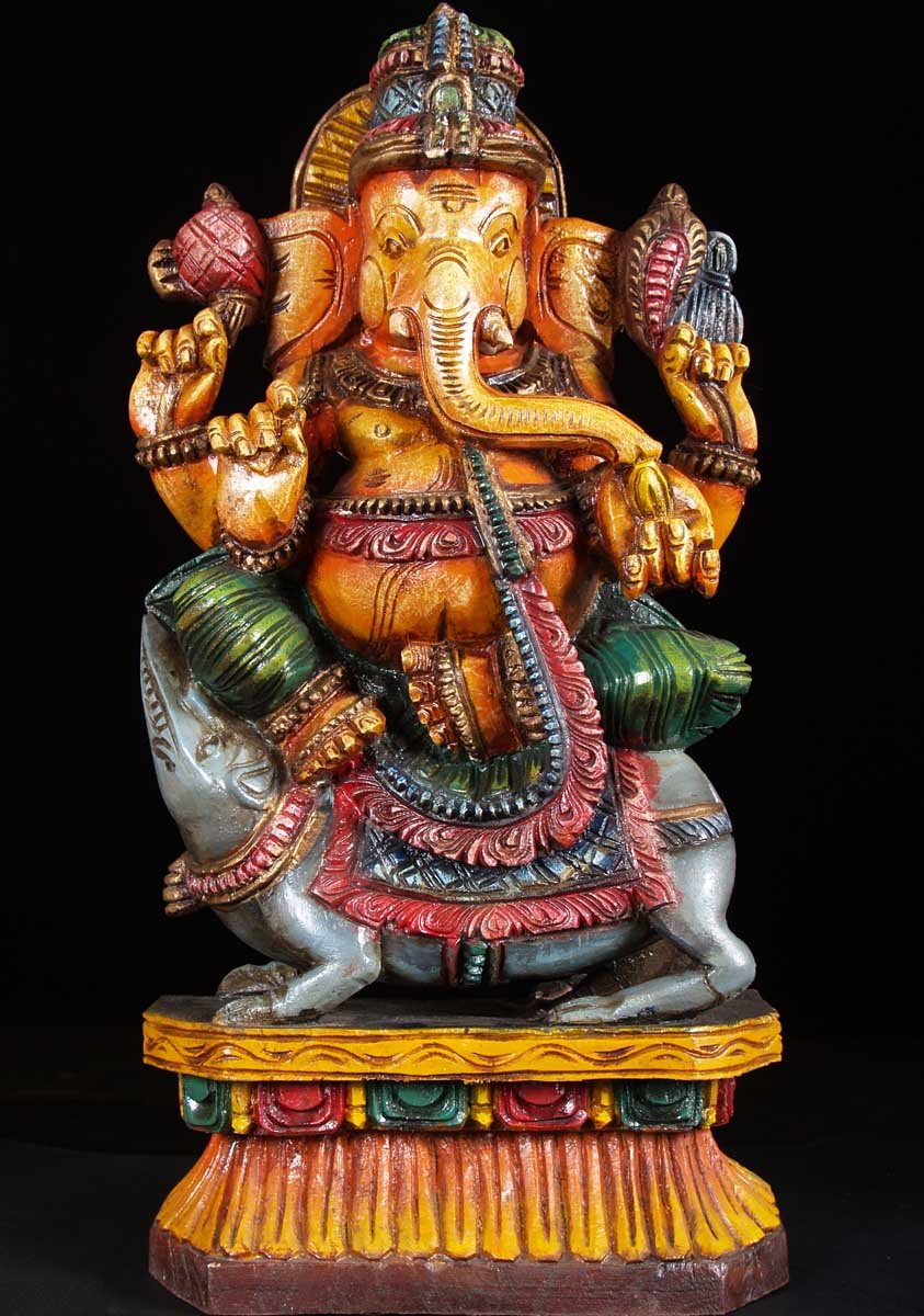 Ganesh Riding his Vahana the Rat 24"