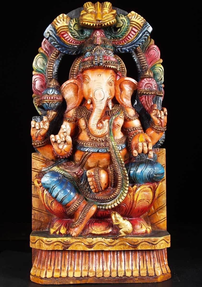 Wooden Ganesh Carving 24"