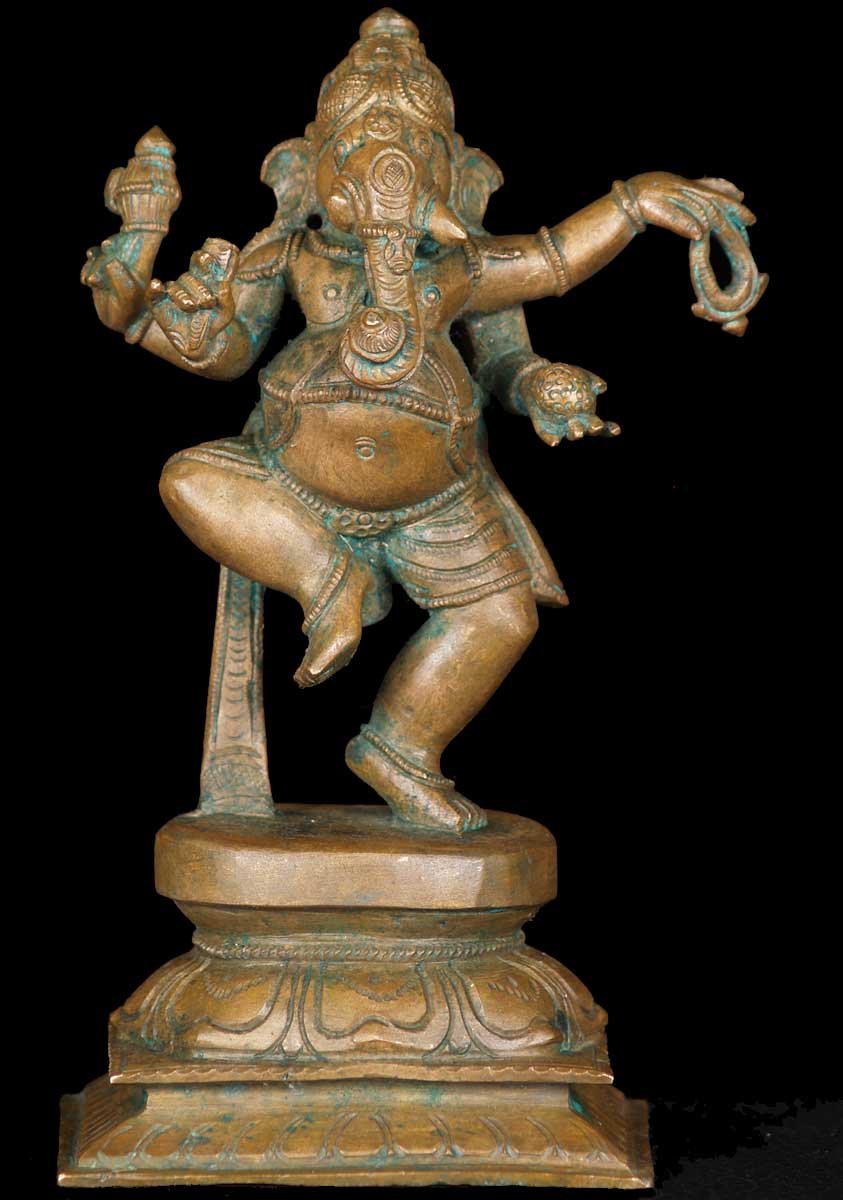 Bronze Dancing Ganesh Statue 7.5"