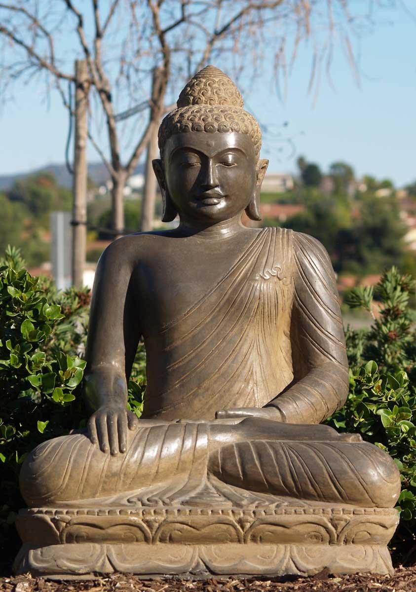 Earth Touching Garden Buddha Statue 32"