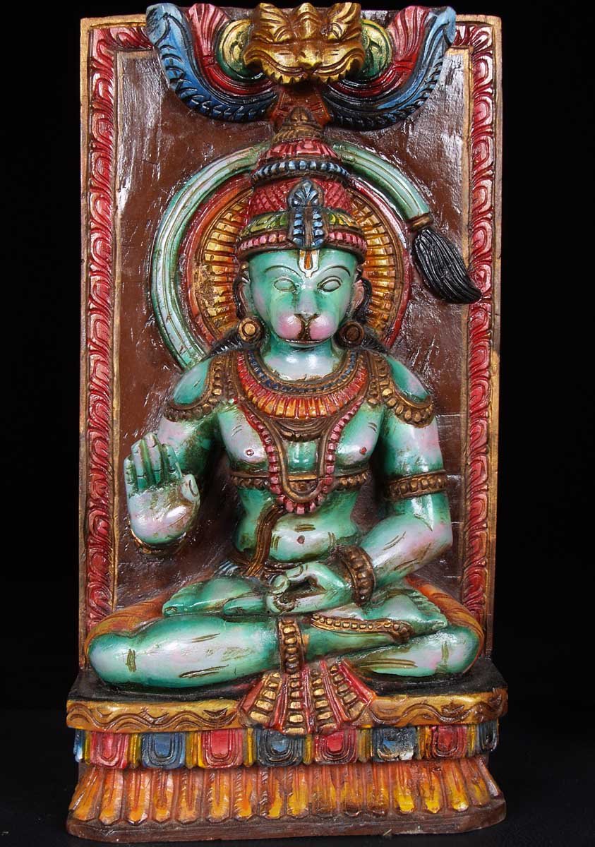 Wooden Hanuman Wall Hanging 18"