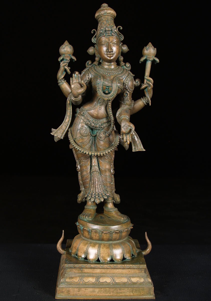 Standing Lakshmi Bronze Statue 21"