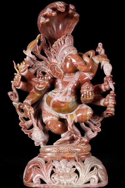 Dancing Ganesh on Narsi Base with Nagas 21"