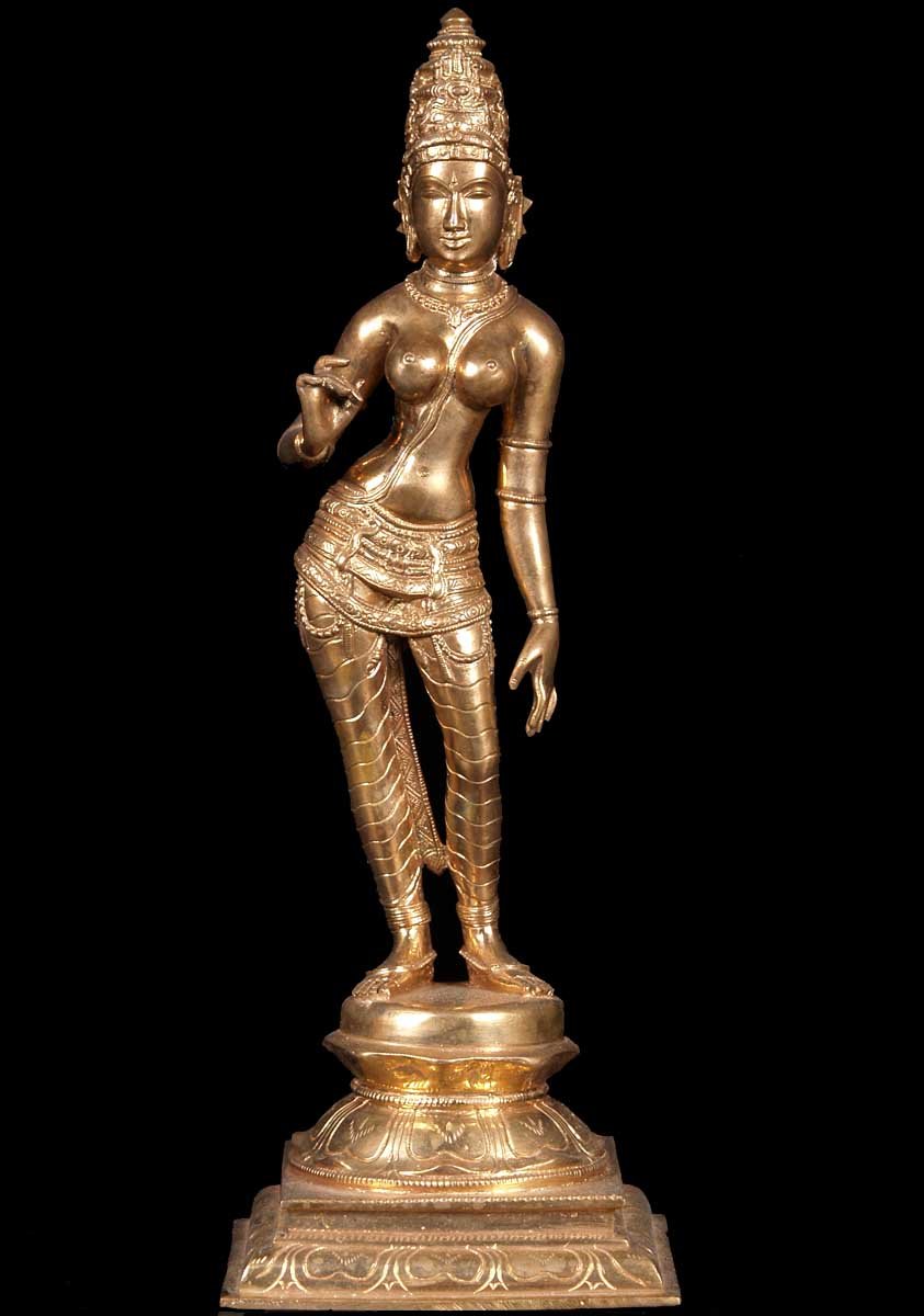 Parvati as Shivakami Bronze Statue 12.5"