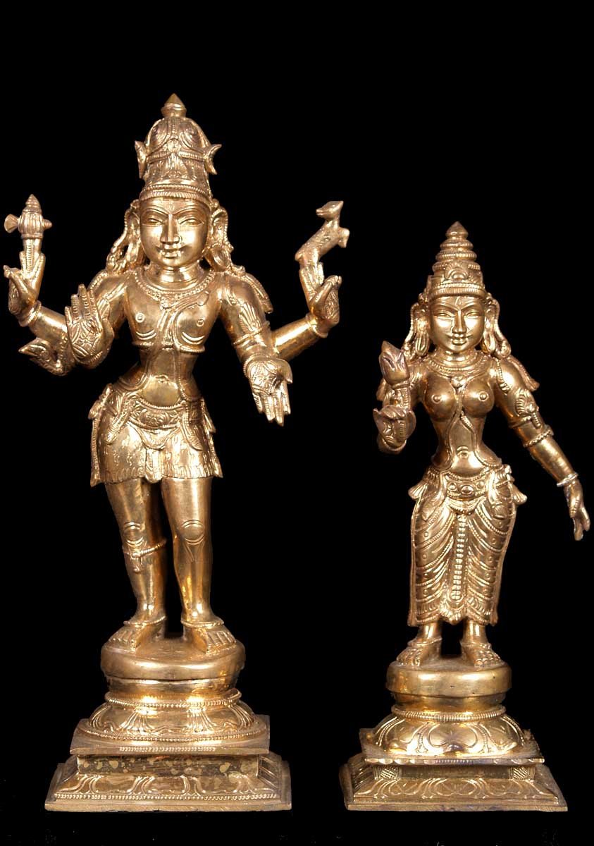 Bronze Shiva and Parvati 13"