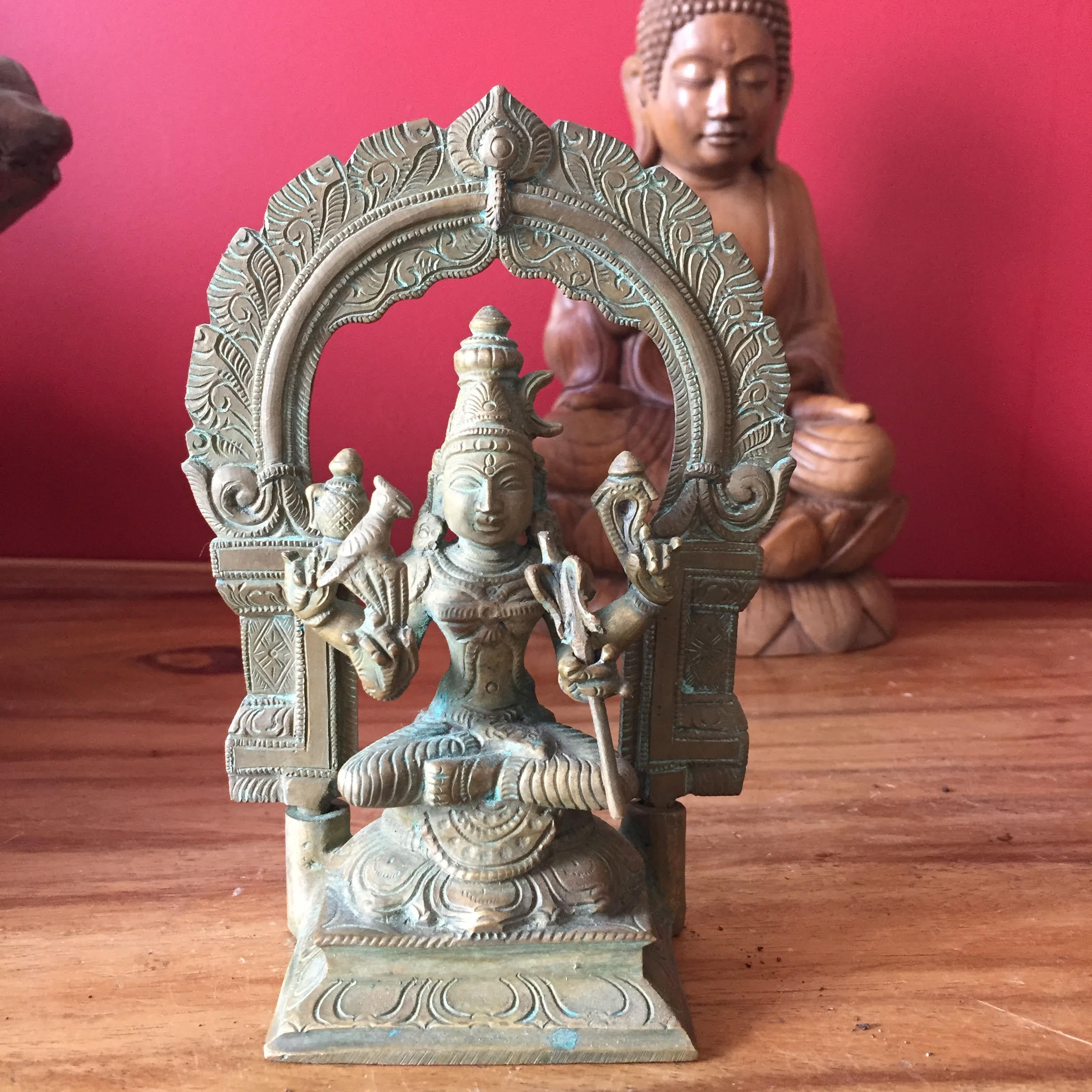 Bronze Kamakshi Devi Statue 6.5"