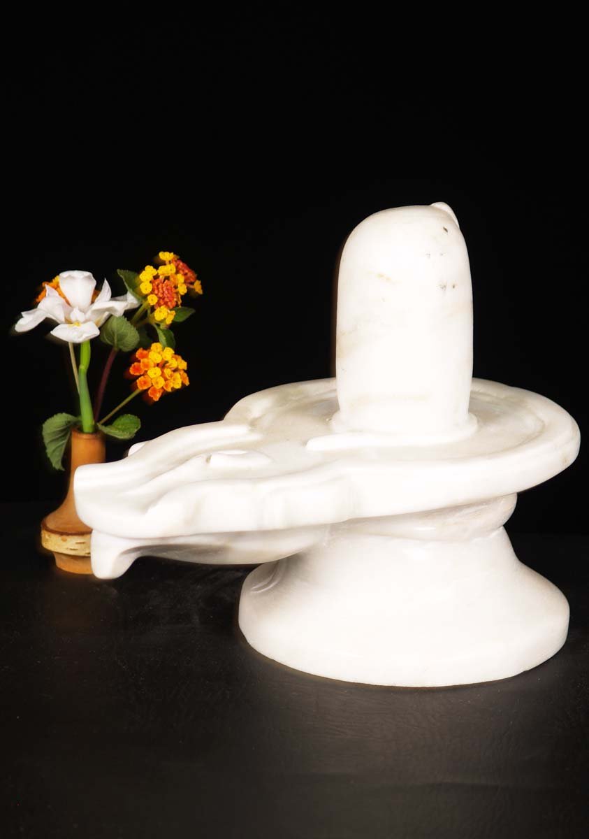 White Marble Shiva Lingam 12"