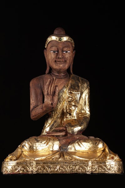 Thai Buddha Statue with Gold Leaf 20.5"