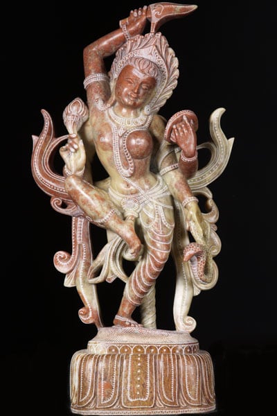 Beautiful Marble Ardhanari Statue 19"