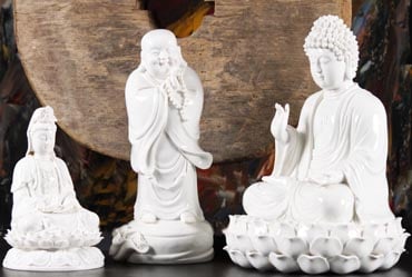 Buddhist white chinese porcelain statues for sale